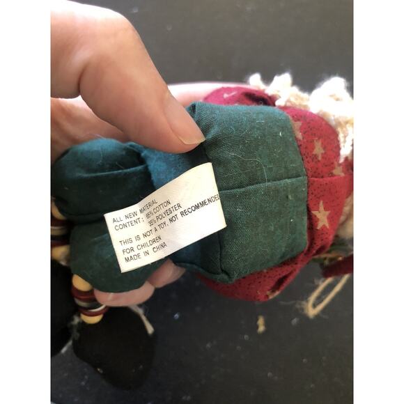 Vintage Primitive Folk Art Fabric Woodland Santa Figurine Ornament - Picture 7 of 8